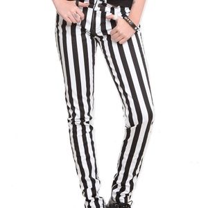 Hot Topic Tripp Black and White Stripe Pants